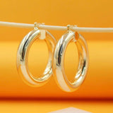 8mm - MAF Chunky Smooth Lever Back Hoop Earrings