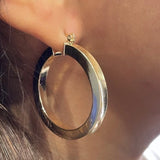 4mm - Sharp Edged Plain Hoop Earrings