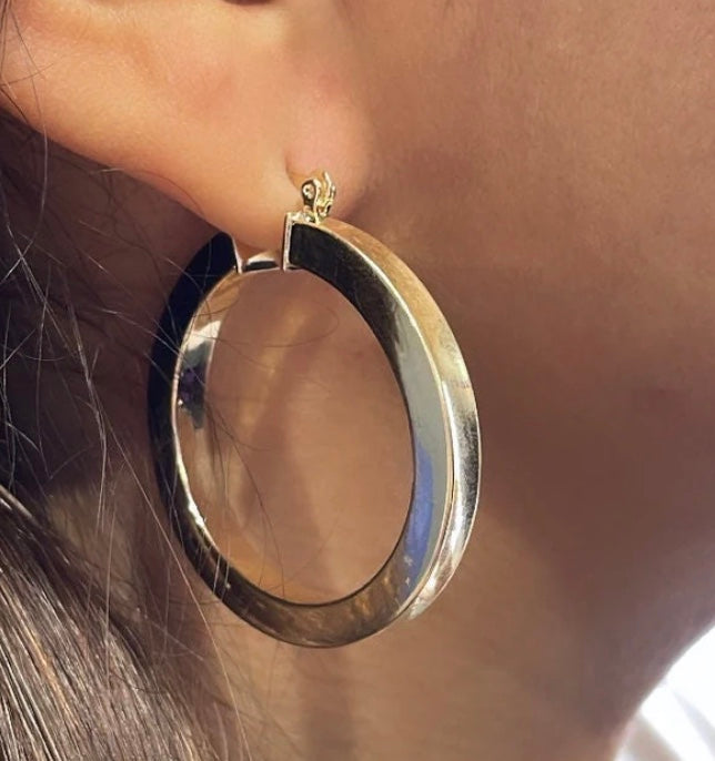 4mm - Sharp Edged Plain Hoop Earrings