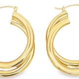 Twist Double Ring Hoop Earrings