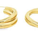 Twist Double Ring Hoop Earrings