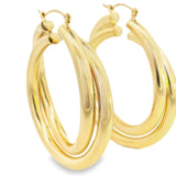 Twist Double Ring Hoop Earrings