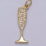 Champagne Flute Pendant for Necklace/ Charm for Bracelet