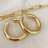 8mm - MAF Chunky Smooth Lever Back Hoop Earrings