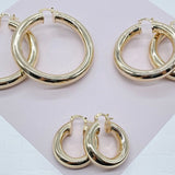 8mm - MAF Chunky Smooth Lever Back Hoop Earrings