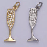 Champagne Flute Pendant for Necklace/ Charm for Bracelet