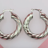 8mm - Chunky Thick Twisted Hoops