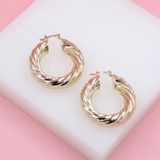 8mm - Chunky Thick Twisted Hoops