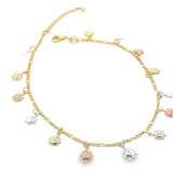 Sun Charm Figaro Link Anklet