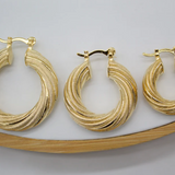 7mm - Chunky Textured Twist Hoops