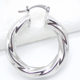 7mm - Wavy Hoop Earrings